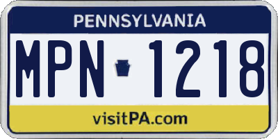 PA license plate MPN1218