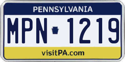PA license plate MPN1219