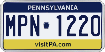 PA license plate MPN1220