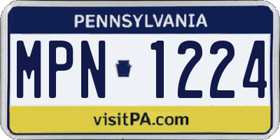 PA license plate MPN1224
