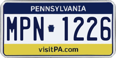 PA license plate MPN1226