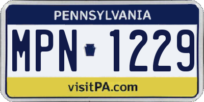 PA license plate MPN1229