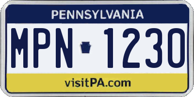 PA license plate MPN1230
