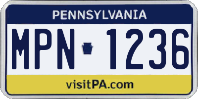 PA license plate MPN1236