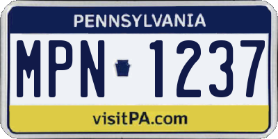 PA license plate MPN1237