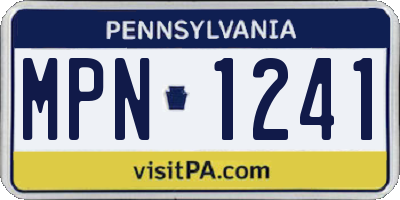 PA license plate MPN1241