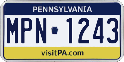 PA license plate MPN1243