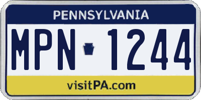 PA license plate MPN1244