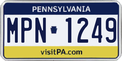 PA license plate MPN1249