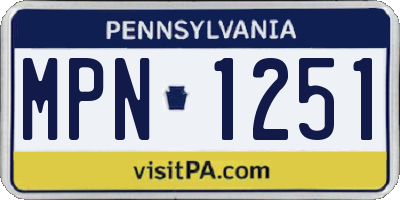 PA license plate MPN1251