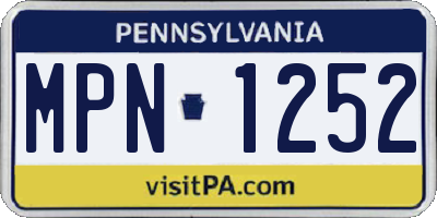 PA license plate MPN1252