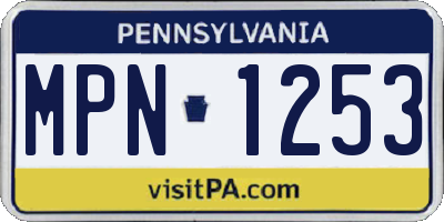 PA license plate MPN1253