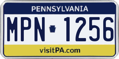 PA license plate MPN1256