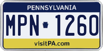 PA license plate MPN1260