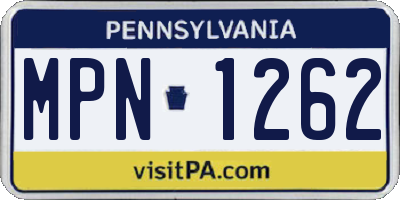 PA license plate MPN1262