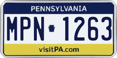 PA license plate MPN1263