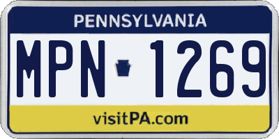 PA license plate MPN1269