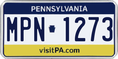 PA license plate MPN1273