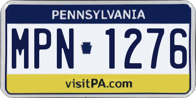 PA license plate MPN1276
