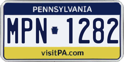 PA license plate MPN1282