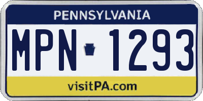 PA license plate MPN1293