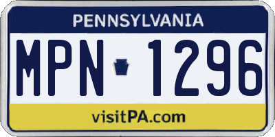 PA license plate MPN1296