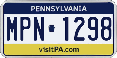 PA license plate MPN1298