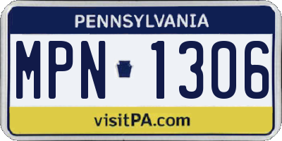 PA license plate MPN1306