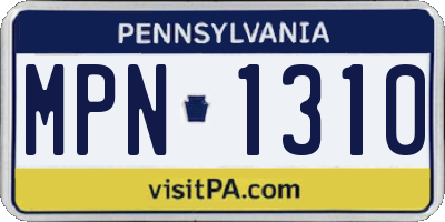 PA license plate MPN1310