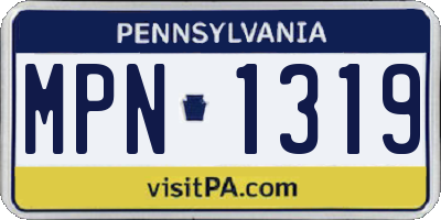 PA license plate MPN1319