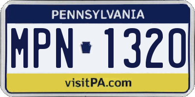 PA license plate MPN1320