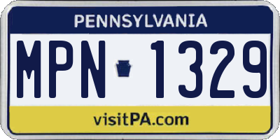 PA license plate MPN1329