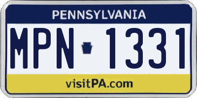 PA license plate MPN1331