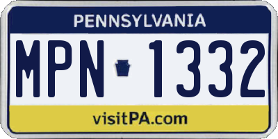PA license plate MPN1332