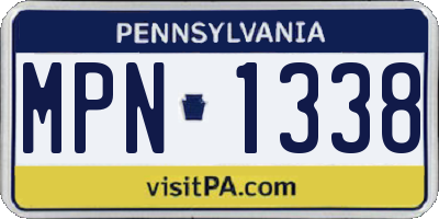 PA license plate MPN1338