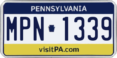 PA license plate MPN1339