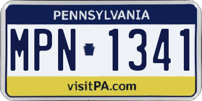 PA license plate MPN1341