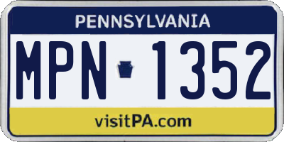 PA license plate MPN1352