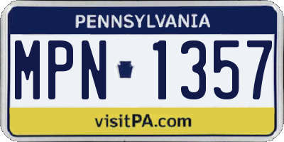PA license plate MPN1357