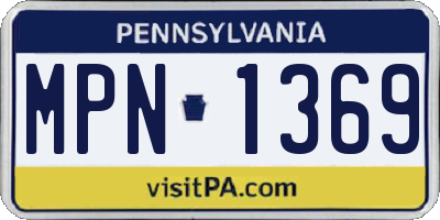 PA license plate MPN1369