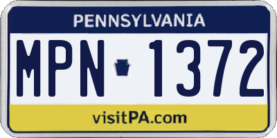PA license plate MPN1372