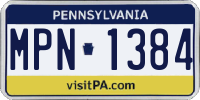 PA license plate MPN1384