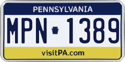 PA license plate MPN1389
