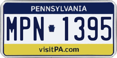 PA license plate MPN1395