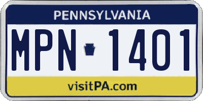 PA license plate MPN1401