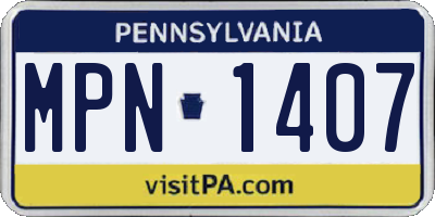 PA license plate MPN1407