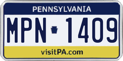 PA license plate MPN1409