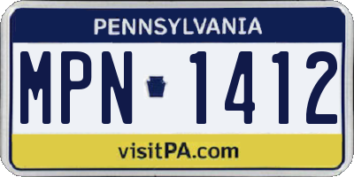 PA license plate MPN1412