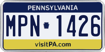PA license plate MPN1426
