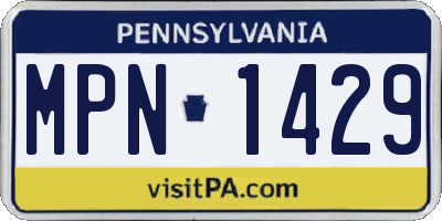 PA license plate MPN1429